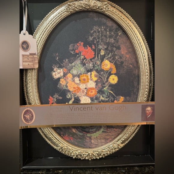 Vincent van Gogh Vibrant Floral Framed Oval Art - Picture 1 of 3